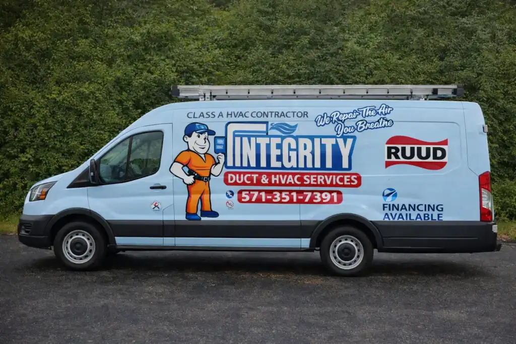 Integrity Duct & HVAC service van with branded vehicle wrap