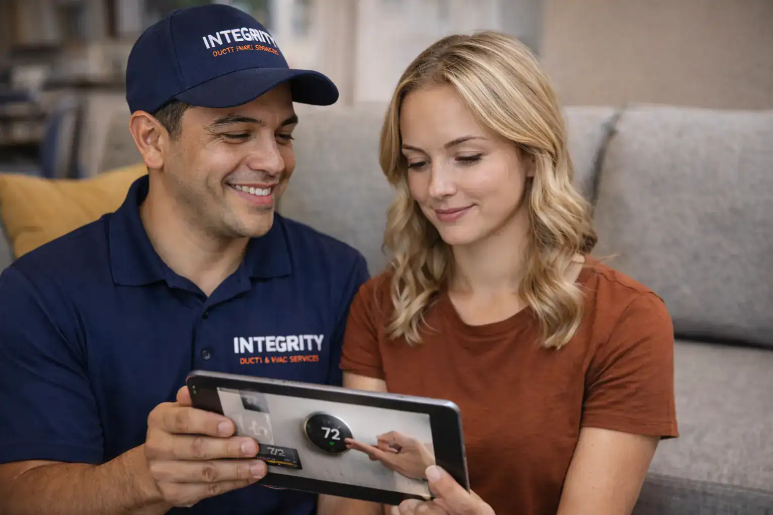 Smart Thermostat consultation with customer in Alexandria VA