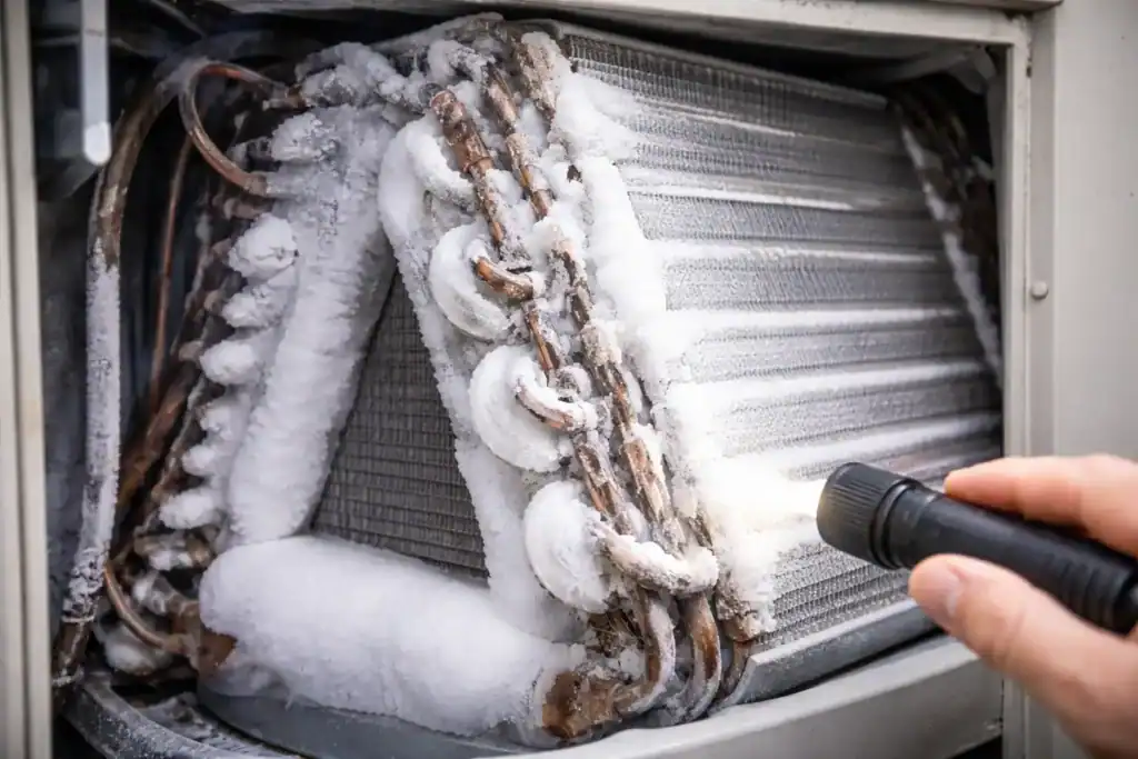 Frozen evaporator coil causing AC not cooling Alexandria VA