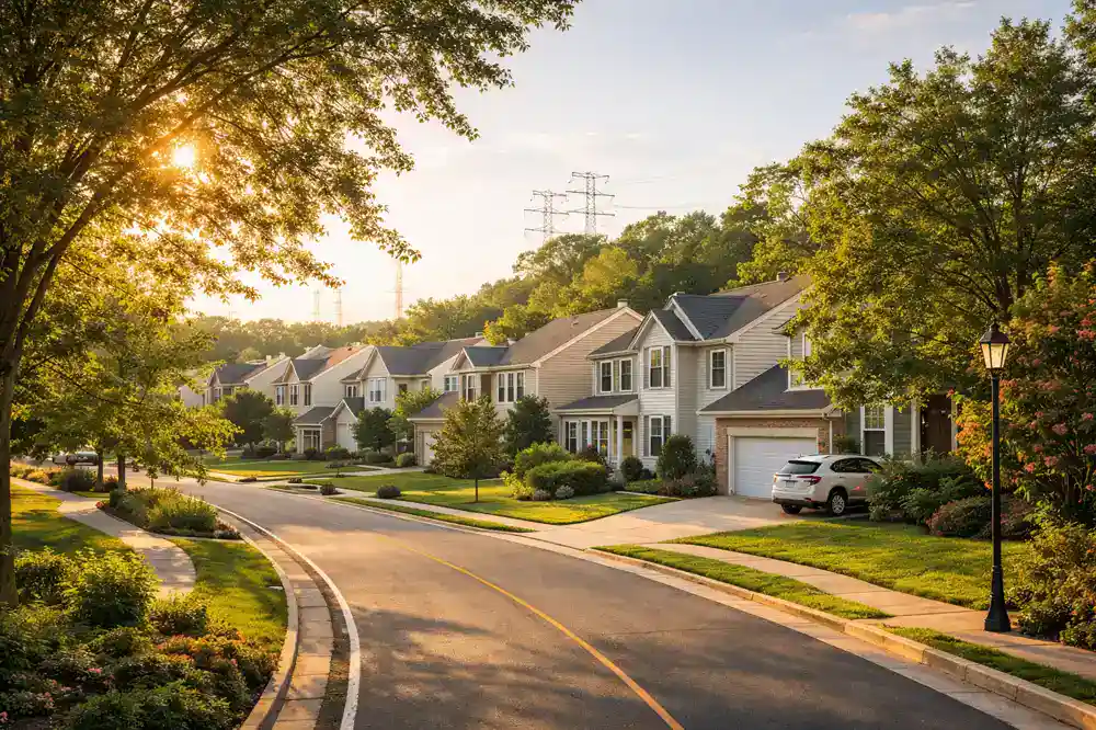HVAC services Franconia Alexandria VA suburban homes and residential neighborhood street