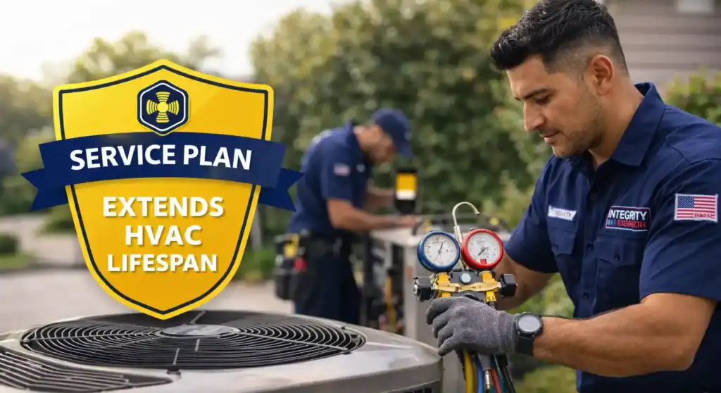 HVAC technician performing preventative maintenance to extend HVAC system lifespan in Alexandria VA | HVAC Maintenance in Alexandria VA