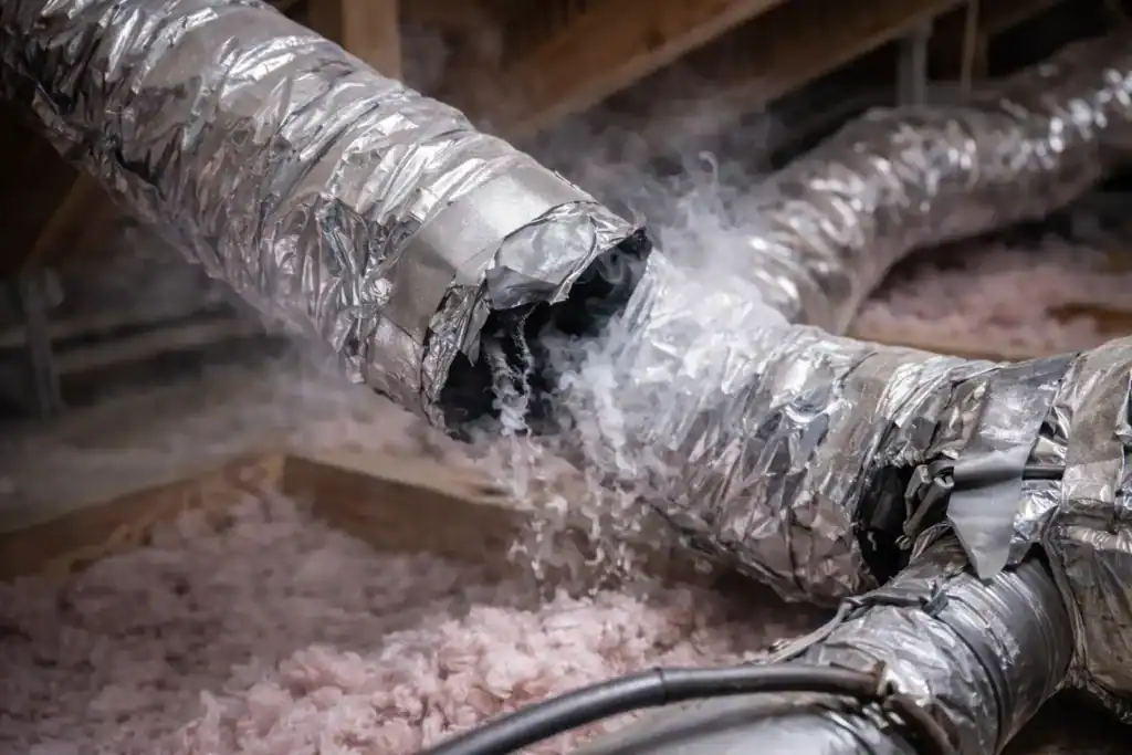 Leaky or damaged HVAC ductwork causing AC not cooling Alexandria VA
