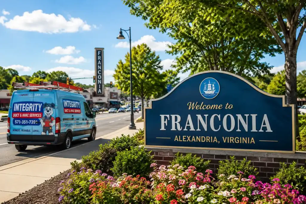 Integrity Duct & HVAC Services van near Franconia Alexandria VA providing local AC repair and HVAC service.