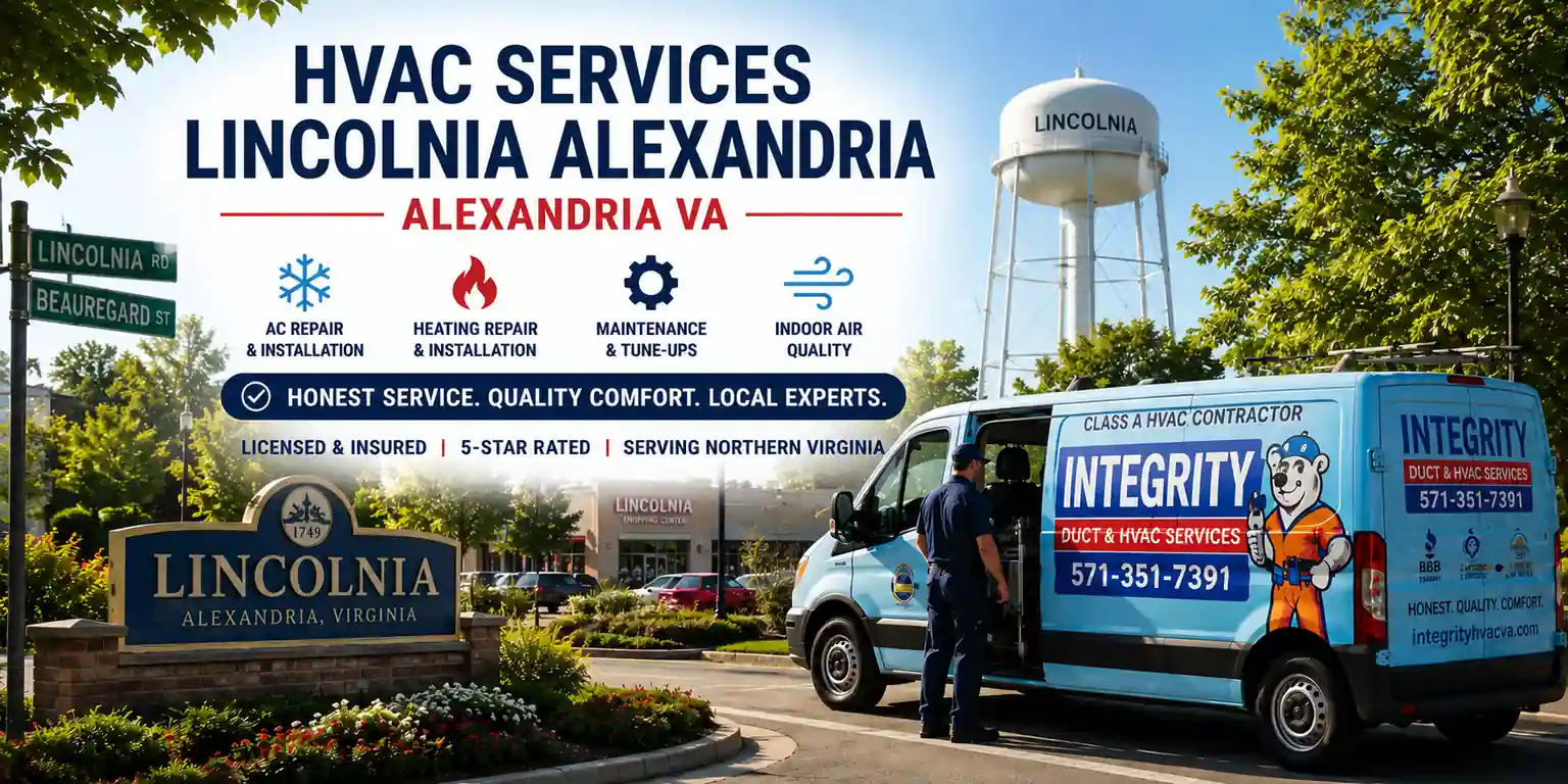 Integrity Duct and HVAC Services van providing HVAC services in Lincolnia Alexandria VA near local Lincolnia landmarks.