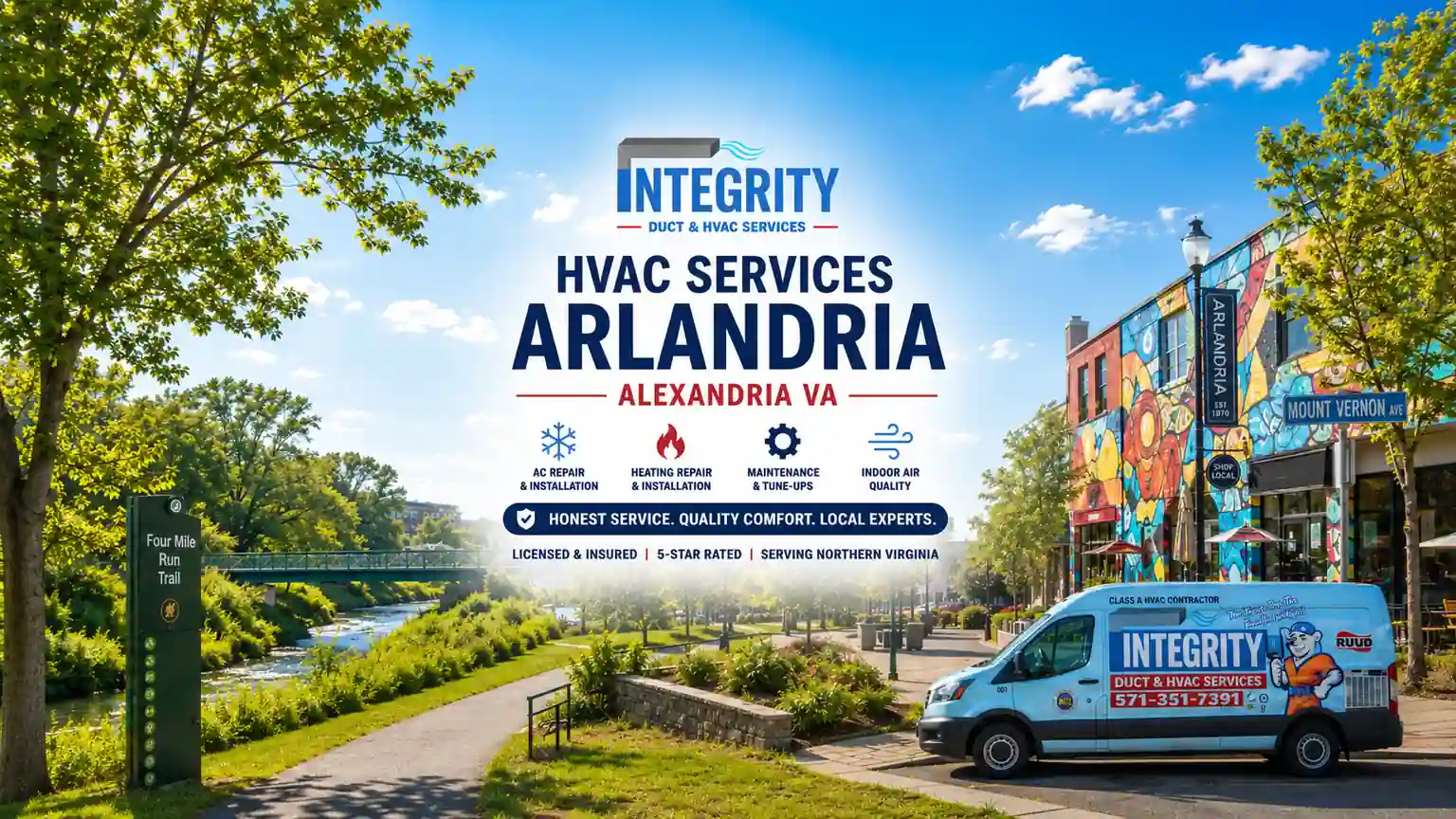 HVAC Arlandria VA services by Integrity Duct & HVAC Services near Mount Vernon Avenue and Four Mile Run