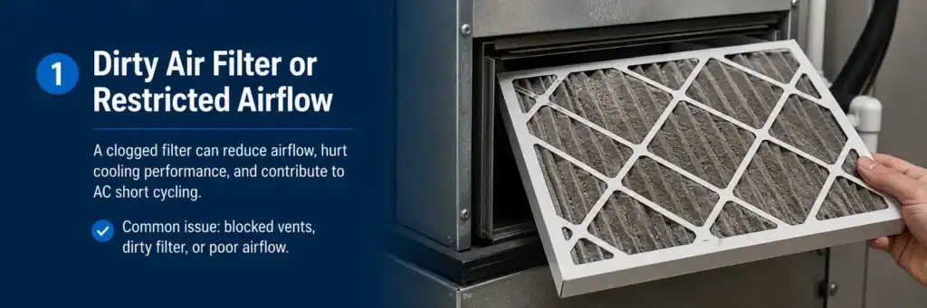 Dirty air filter causing restricted airflow in Groveton Alexandria VA