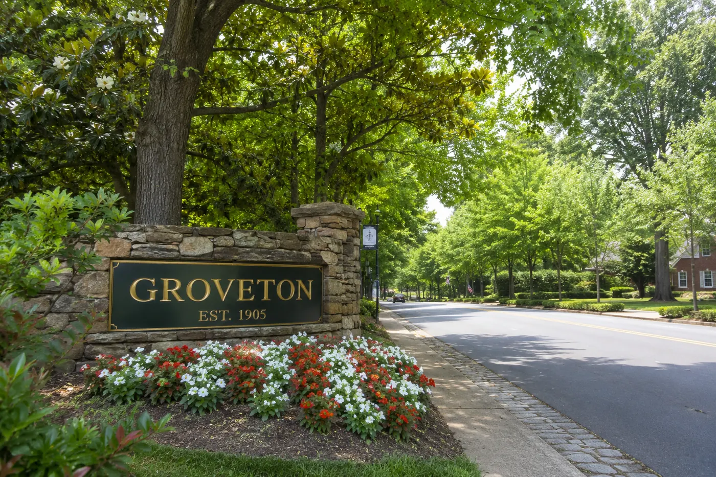 Tree-lined residential neighborhood scene representing Groveton VA