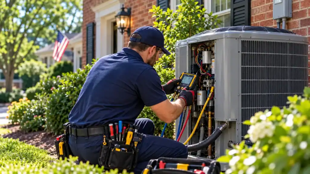 Emergency central AC repair in Alexandria VA by an HVAC technician