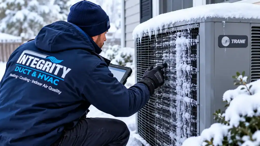 Heat pump winter service and icing inspection in Alexandria VA