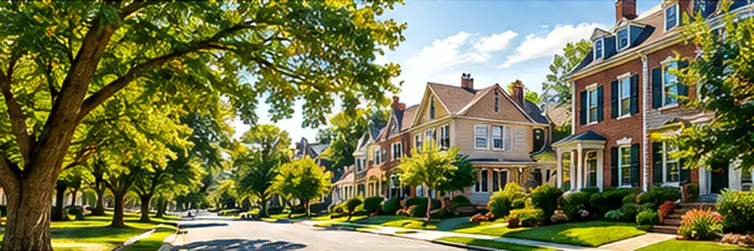 Illustrative tree-lined Fairfax County neighborhood