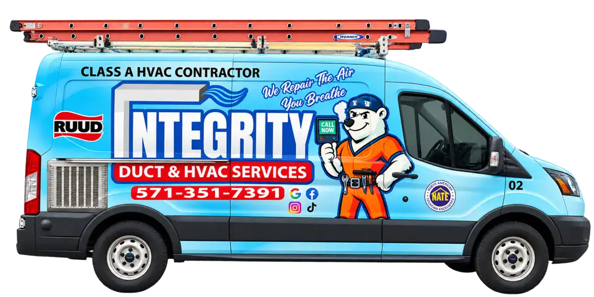 Integrity Duct & HVAC Services service van in Alexandria VA
